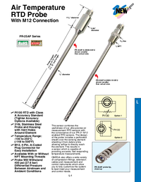 Thumbnail of document Data Sheet - PR-25AP -100°C to 250°C RTD Air Temperature Probes M12 Connector